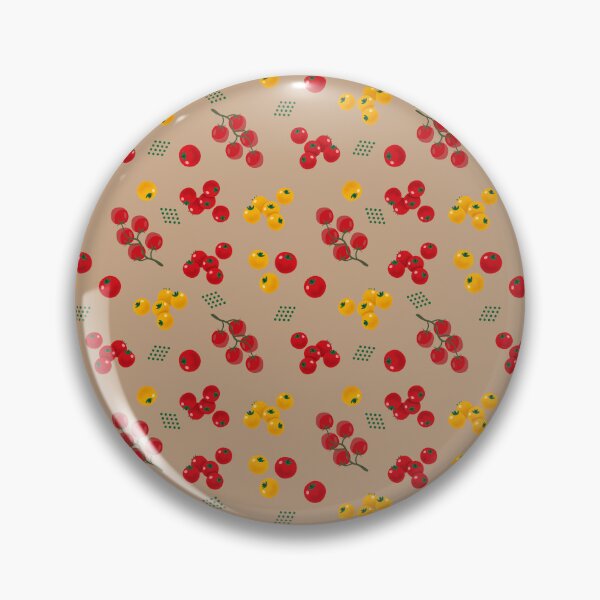 Item preview,  Cherry Tomatoes Pattern - Grey Orange, Red, and Yellow designed and sold by ottrain.