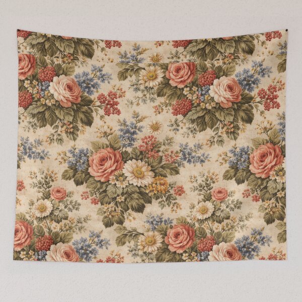 Item preview, Retro Vintage Floral Pattern – Seamless Fabric Design for Home Decor designed and sold by Cleora Art .