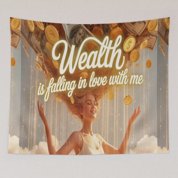 Item preview, Wealth Is Falling in Love With Me – Abundance Manifestation Art designed and sold by IManifestArt.