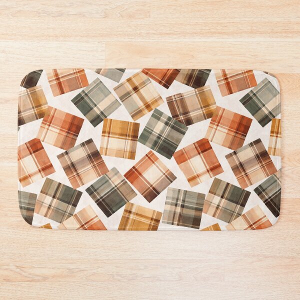 Item preview, Warm Autumn Plaid Patchwork Accent Pillow designed and sold by CzipipitoStudio.