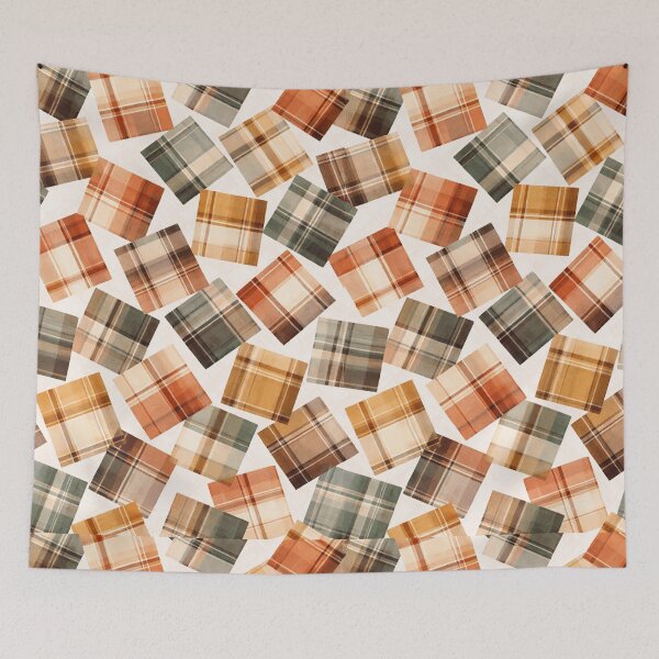 Item preview, Warm Autumn Plaid Patchwork Accent Pillow designed and sold by CzipipitoStudio.