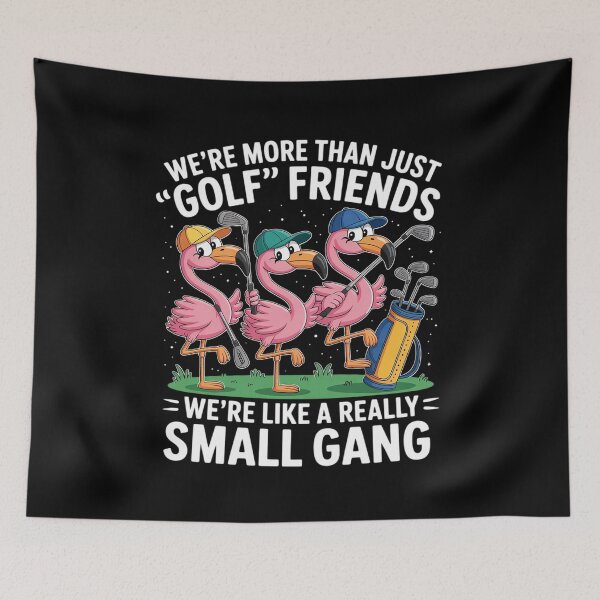 Item preview, We're More Than Just Golf Friends Flamingo designed and sold by MarryIsMonth.