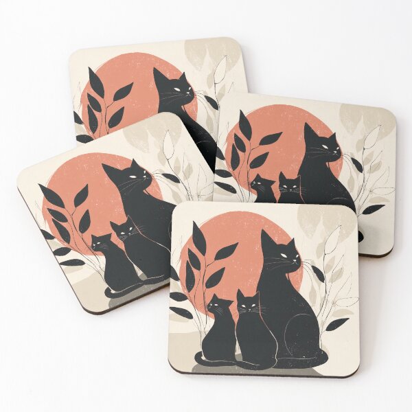 Item preview, Stylized Cats with Orange Sun designed and sold by lautir.