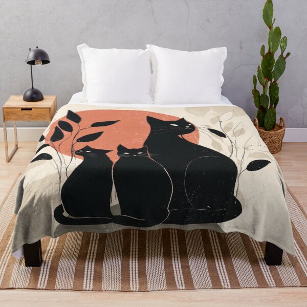 Item preview, Stylized Cats with Orange Sun designed and sold by lautir.