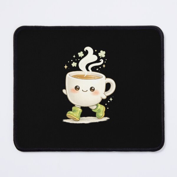 Item preview, Powered by Coffee and Irish Luck – Cute Morning Vibes designed and sold by PunchDrop.