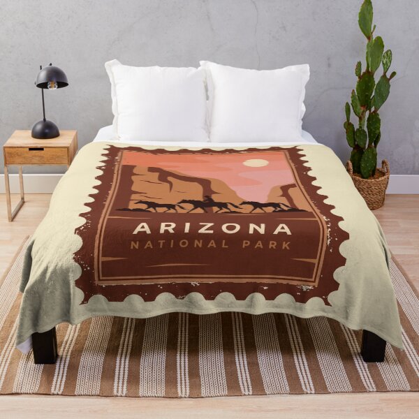 Item preview, Arizona vintage desert landscape postage stamp art designed and sold by Alexaltay.