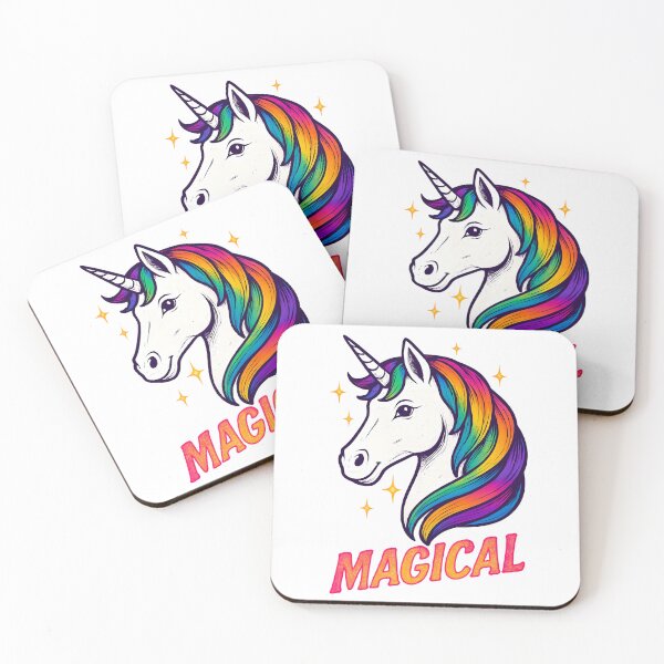 Item preview, Magical Unicorn with Rainbow Mane – Cute Whimsical Fantasy Illustration designed and sold by Luvahawb.