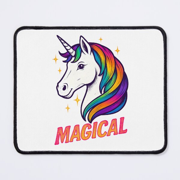 Item preview, Magical Unicorn with Rainbow Mane – Cute Whimsical Fantasy Illustration designed and sold by Luvahawb.