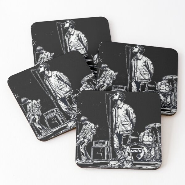 Item preview, Minimalist Line Art Of Oasis Performing  Retro Britpop Band  designed and sold by Psona.