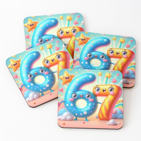 Item preview, Colorful image with numbers 67 designed and sold by M R Design.