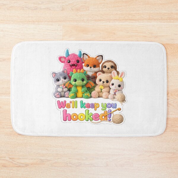 Item preview, We’ll Keep You Hooked!, Cute Crochet Animals Amigurumi Wall Art, Craft Room Decor, Gift for Crocheters and Yarn Lovers designed and sold by TerScott.