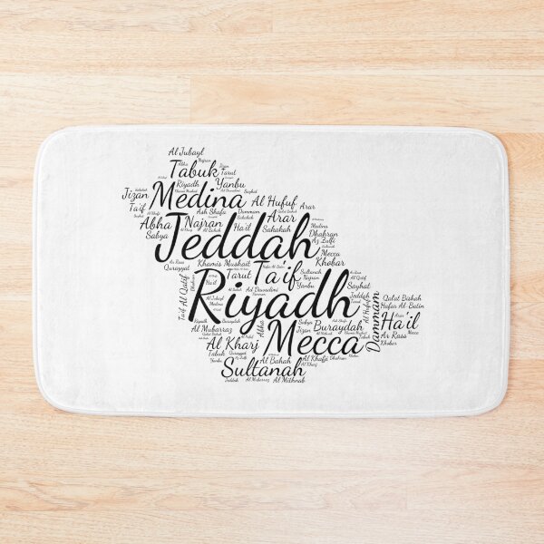Item preview, Saudi Arabia Cities Typographic Map Art designed and sold by mashmosh.