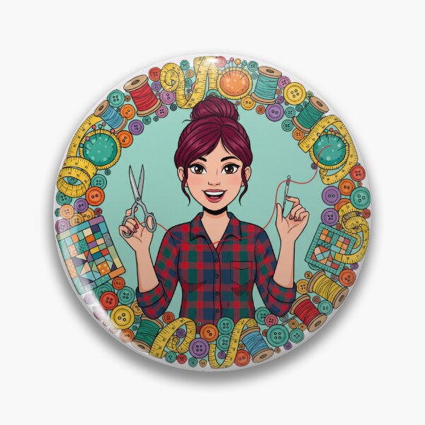 Item preview, Cute Seamstress Sticker – Sewing Lover Gift for Crafters & DIY Girls designed and sold by C3J7.