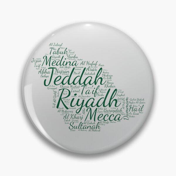 Item preview, Saudi Arabia Cities Typography Map Art - Green Heritage designed and sold by mashmosh.