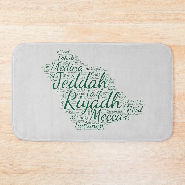 Item preview, Saudi Arabia Cities Typography Map Art - Green Heritage designed and sold by mashmosh.