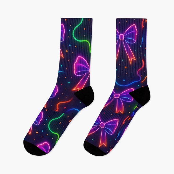Item preview, Neon Bow Pattern – Colorful Glowing Coquette Aesthetic Illustration designed and sold by Luvahawb.