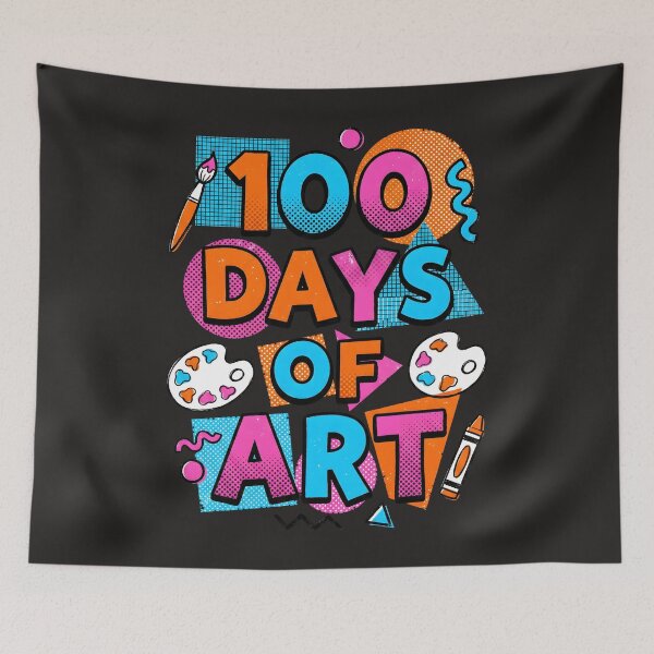 Item preview, 100 Days of Art - Vibrant Creative Milestone Retro Graphic designed and sold by AwesomeBeyondLimits.