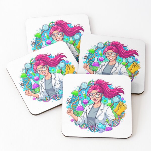 Item preview, Cute Scientist Sticker – Women in STEM Chemistry Lab Aesthetic designed and sold by C3J7.