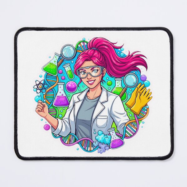 Item preview, Cute Scientist Sticker – Women in STEM Chemistry Lab Aesthetic designed and sold by C3J7.
