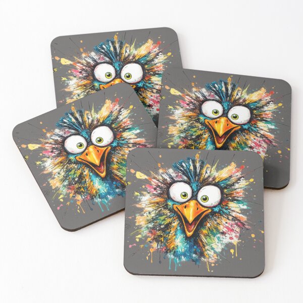 Item preview, Funny Abstract Bird Portrait – Colorful AI Generated Animal Art designed and sold by Cleora Art .