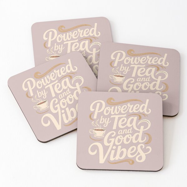 Item preview, Powered by Tea and Good Vibes designed and sold by Moonody Designs.