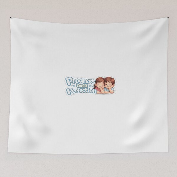 Item preview, “Progress Over Perfection – Cute Motivational Sticker Design” designed and sold by ArtByKapil.