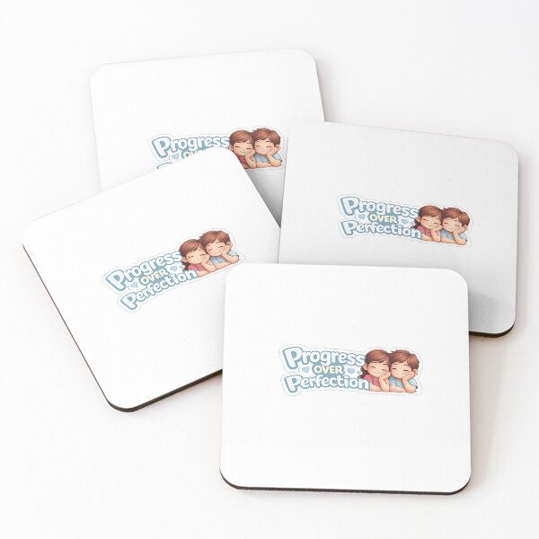 Item preview, “Progress Over Perfection – Cute Motivational Sticker Design” designed and sold by ArtByKapil.