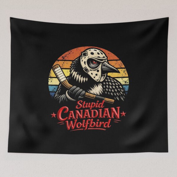 Item preview, Stupid Canadian Wolf Bird Vintage Heated Hookey Loon Meme designed and sold by gear-posters.