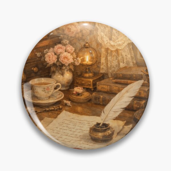 Item preview, Candlelit Writing Desk – Vintage Letters & Tea (Victorian Cottagecore) designed and sold by ArtFreshStudio.
