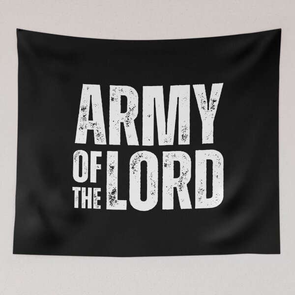 Item preview, Army of the Lord Shirt – Bold Christian Warrior Design for Faith‑Driven Believers White Distressed Font designed and sold by GFamilyC.