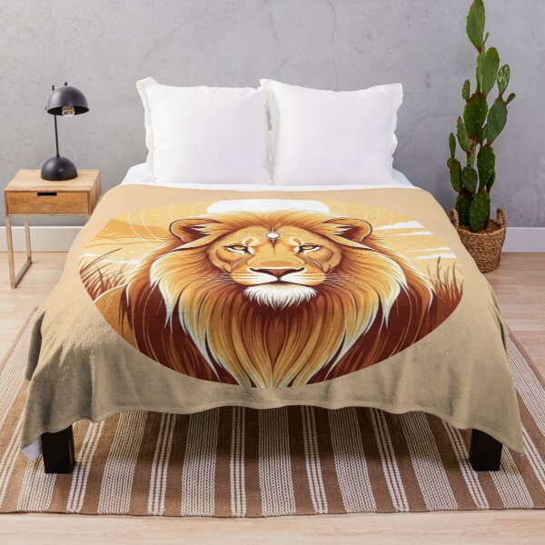 Item preview, Golden Sun Lion Illustration – Spiritual Leo Animal Art designed and sold by soletstudio.