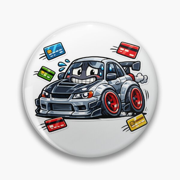 Item preview, Funny Modified Car Sticker – Broke But Fast Cartoon Car Meme designed and sold by Doodlynx.