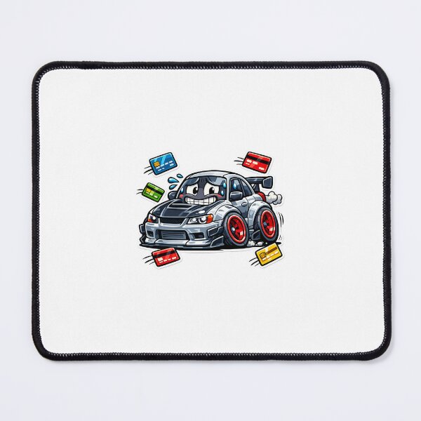 Item preview, Funny Modified Car Sticker – Broke But Fast Cartoon Car Meme designed and sold by Doodlynx.