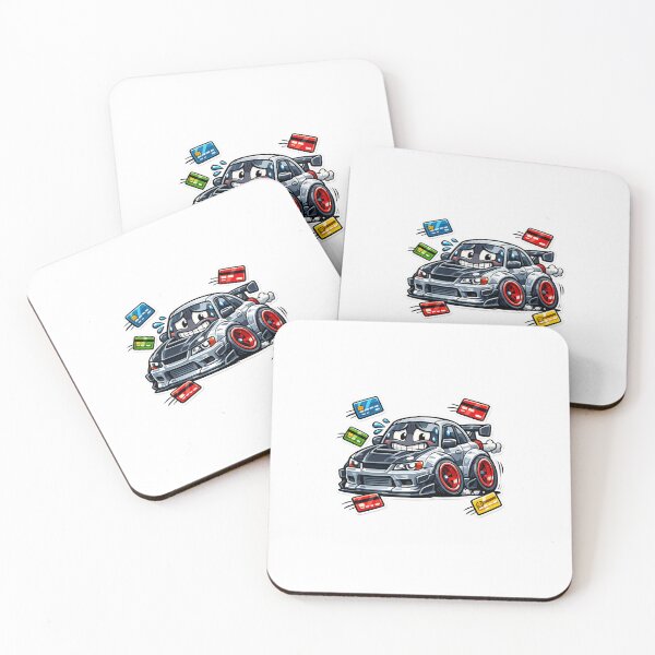 Item preview, Funny Modified Car Sticker – Broke But Fast Cartoon Car Meme designed and sold by Doodlynx.