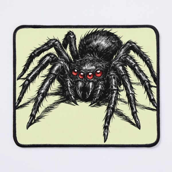 Item preview, Realistic Black Spider with Human-Like Red Eyes – Ink Marker Sketch AI Art designed and sold by Cleora Art .