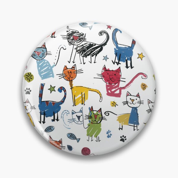 Item preview, Vibrant Colorful Cats Hand Draw Kitten designed and sold by Blok45.