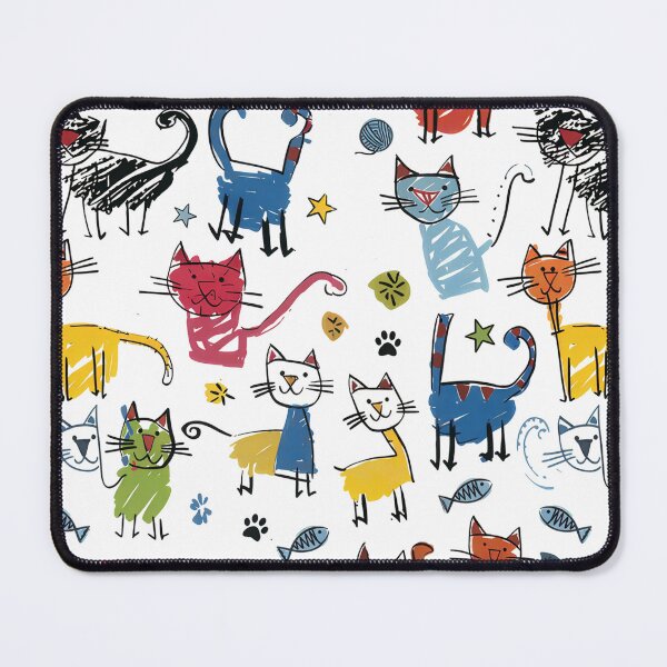 Item preview, Vibrant Colorful Cats Hand Draw Kitten designed and sold by Blok45.