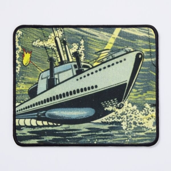 Item preview, Commander Battle & the Atomic Sub – Retro Sci-Fi Comic Cover Art designed and sold by Analog Aura .