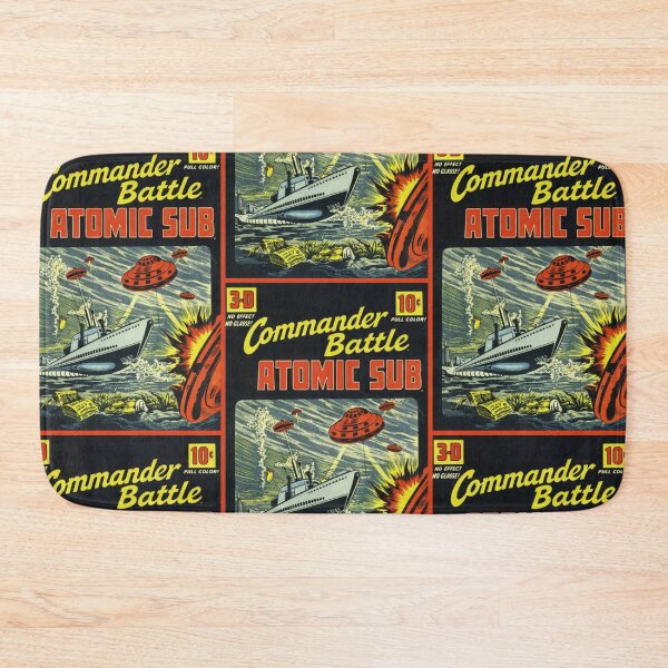 Item preview, Commander Battle & the Atomic Sub – Retro Sci-Fi Comic Cover Art designed and sold by Analog Aura .
