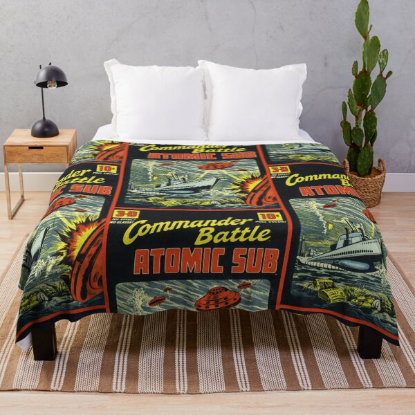 Item preview, Commander Battle & the Atomic Sub – Retro Sci-Fi Comic Cover Art designed and sold by Analog Aura .