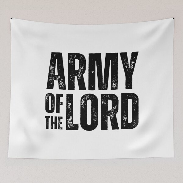 Item preview, Army of the Lord Shirt – Bold Christian Warrior Design for Faith‑Driven Believers Black Distressed Font designed and sold by GFamilyC.