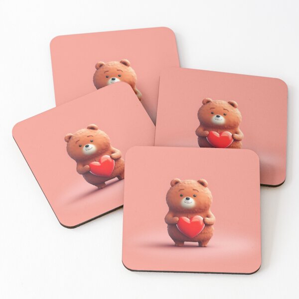 Item preview, Cute cartoon bear with heart on a blue background designed and sold by anytka.