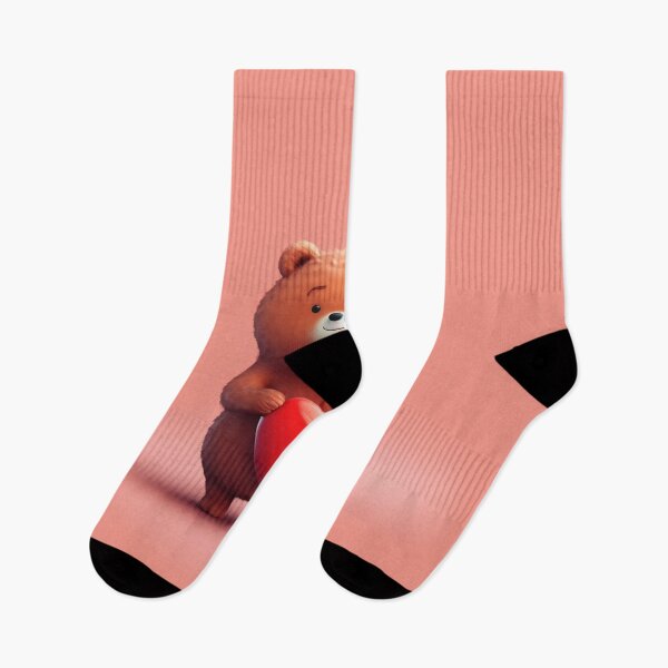 Item preview, Cute cartoon bear with heart on a blue background designed and sold by anytka.