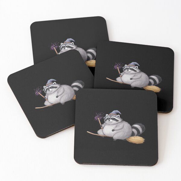 Item preview, Cute Witch Raccoon Riding A Broomstick designed and sold by TeeARTHY.