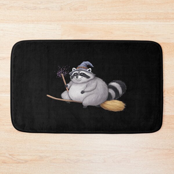 Item preview, Cute Witch Raccoon Riding A Broomstick designed and sold by TeeARTHY.
