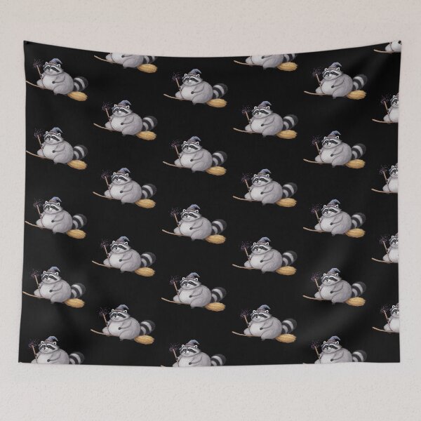 Item preview, Cute Witch Raccoon Riding A Broomstick designed and sold by TeeARTHY.