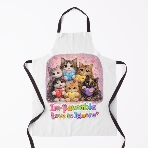 Item preview, Im-pawsible Love to Ignore, Cute Cat Lover Wall Art Print with Paw Font, Kawaii Kitty Decor, Glitter Hearts, Gift for Cat Moms and Cat Dads designed and sold by TerScott.