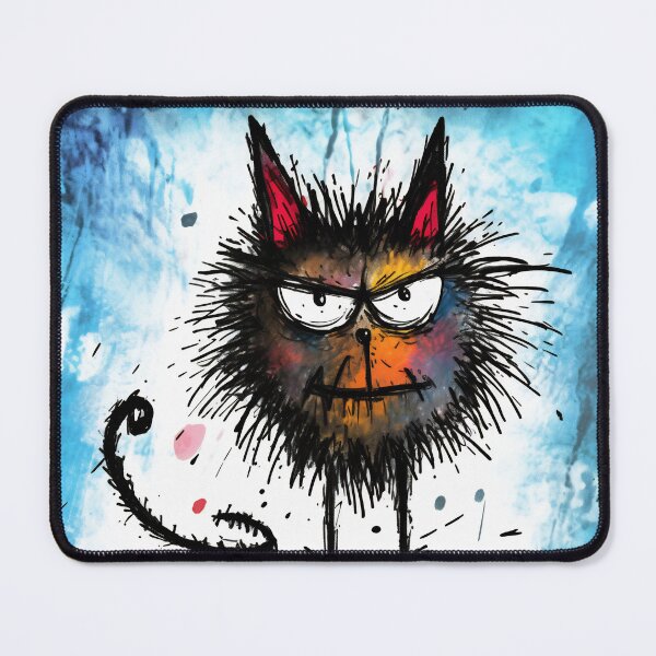 Item preview, A cartoon version of the cat, emotive body language, spiky mounds, frayed designed and sold by anytka.