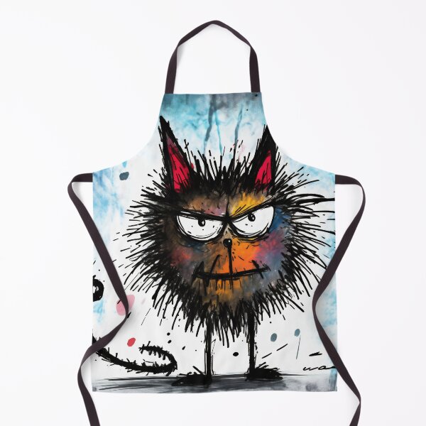 Item preview, A cartoon version of the cat, emotive body language, spiky mounds, frayed designed and sold by anytka.