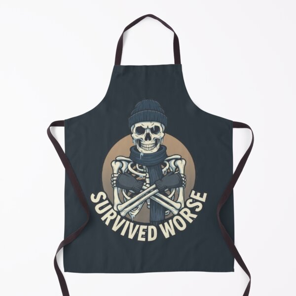 Item preview, Survived Worse – Funny Winter Skeleton Grit Humor Design designed and sold by Blaze & Trail Creative.